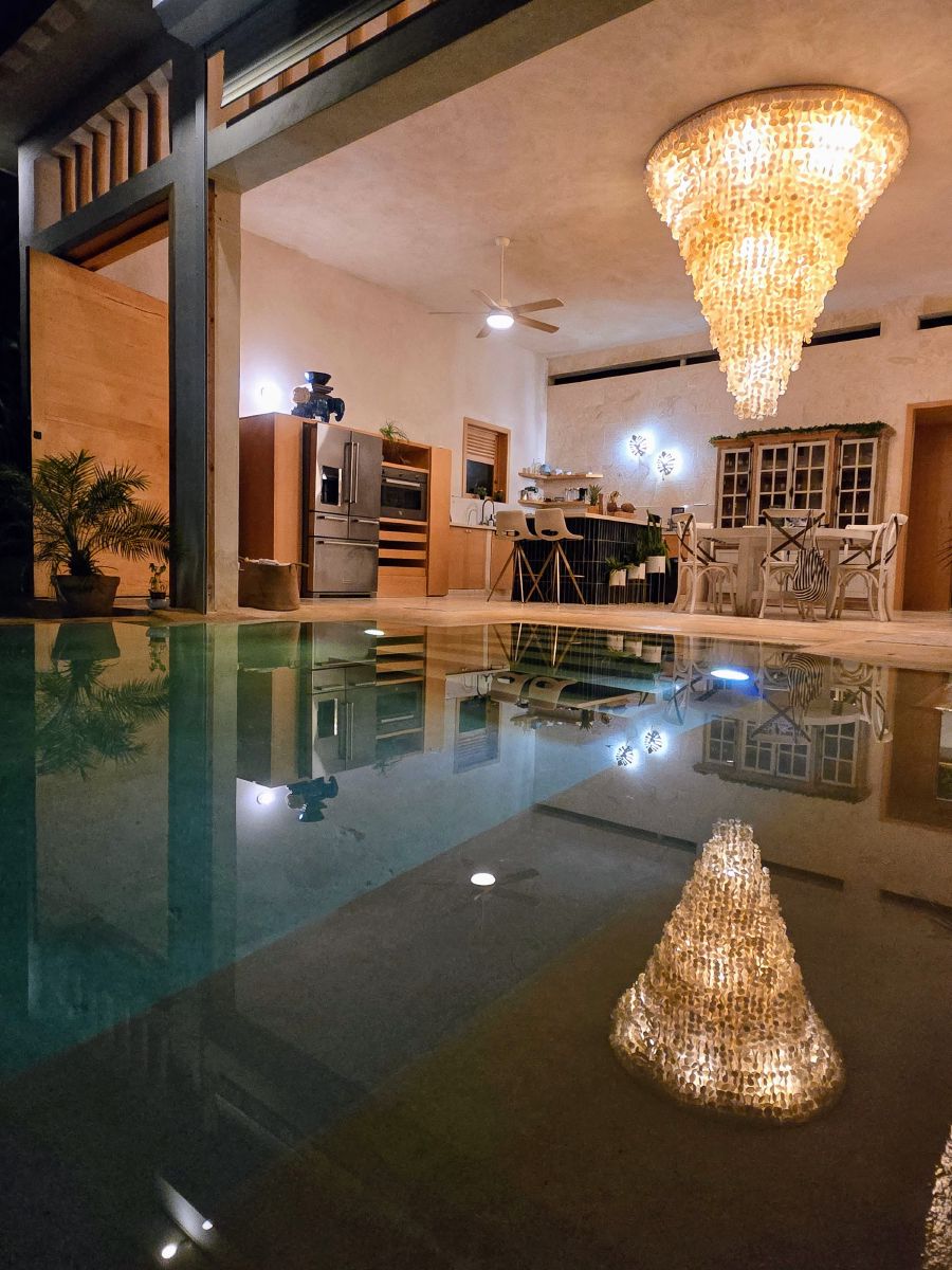 Pool reflection, night